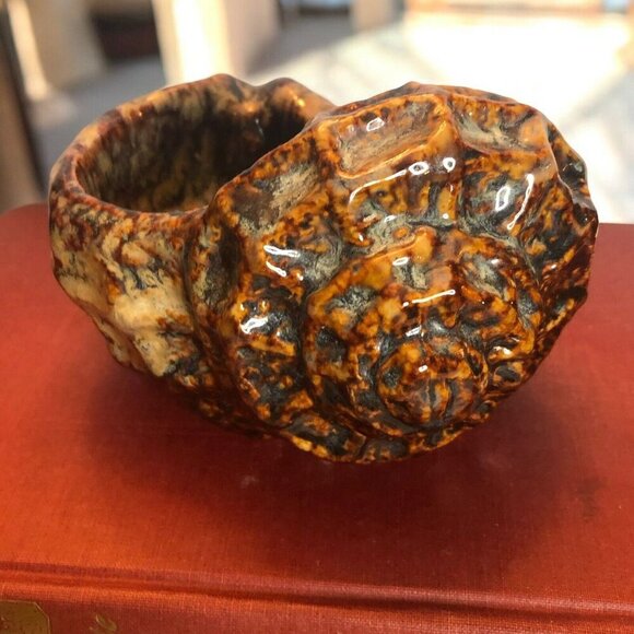 Ceramic Glazed Conch Seashell Planter Ashtray - Picture 3 of 8